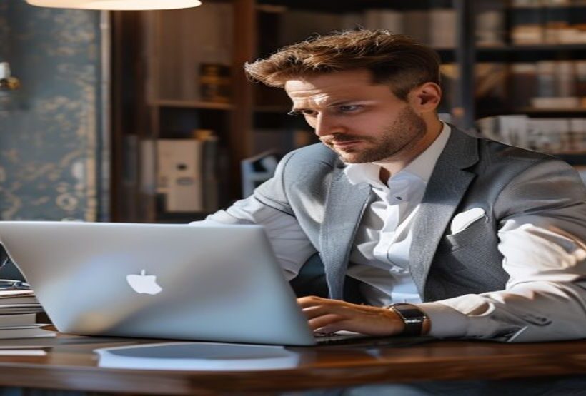 Austrian professional man in Vienna office with laptop reviewing e-invoicing go-live checklist for 2026 compliance