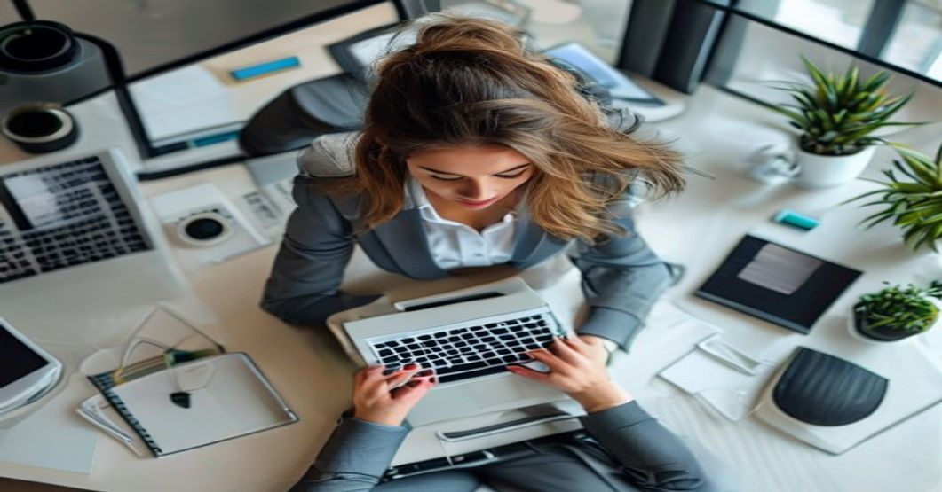 Finance professional working on Austria e-invoicing compliance laptop
